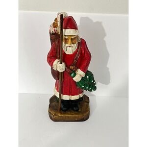 UGC Santa‎ Claus Figurine  Large Red Vintage Hand Carved Style Holiday Decor